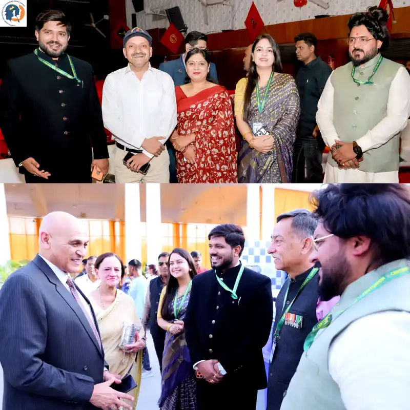 Shishir Dixit Sir and Gurkirat Mam welcoming Captain Manoj Pandey’s brother Manmohan Pandey and 2nd Lt. Arun Khetrapal’s brother at Times Samman 2026.